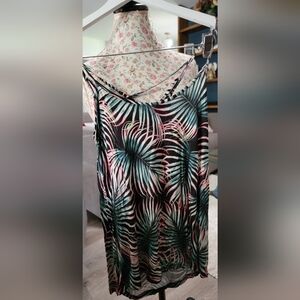 Tropical Print Spaghetti Strap Blouse Size 2